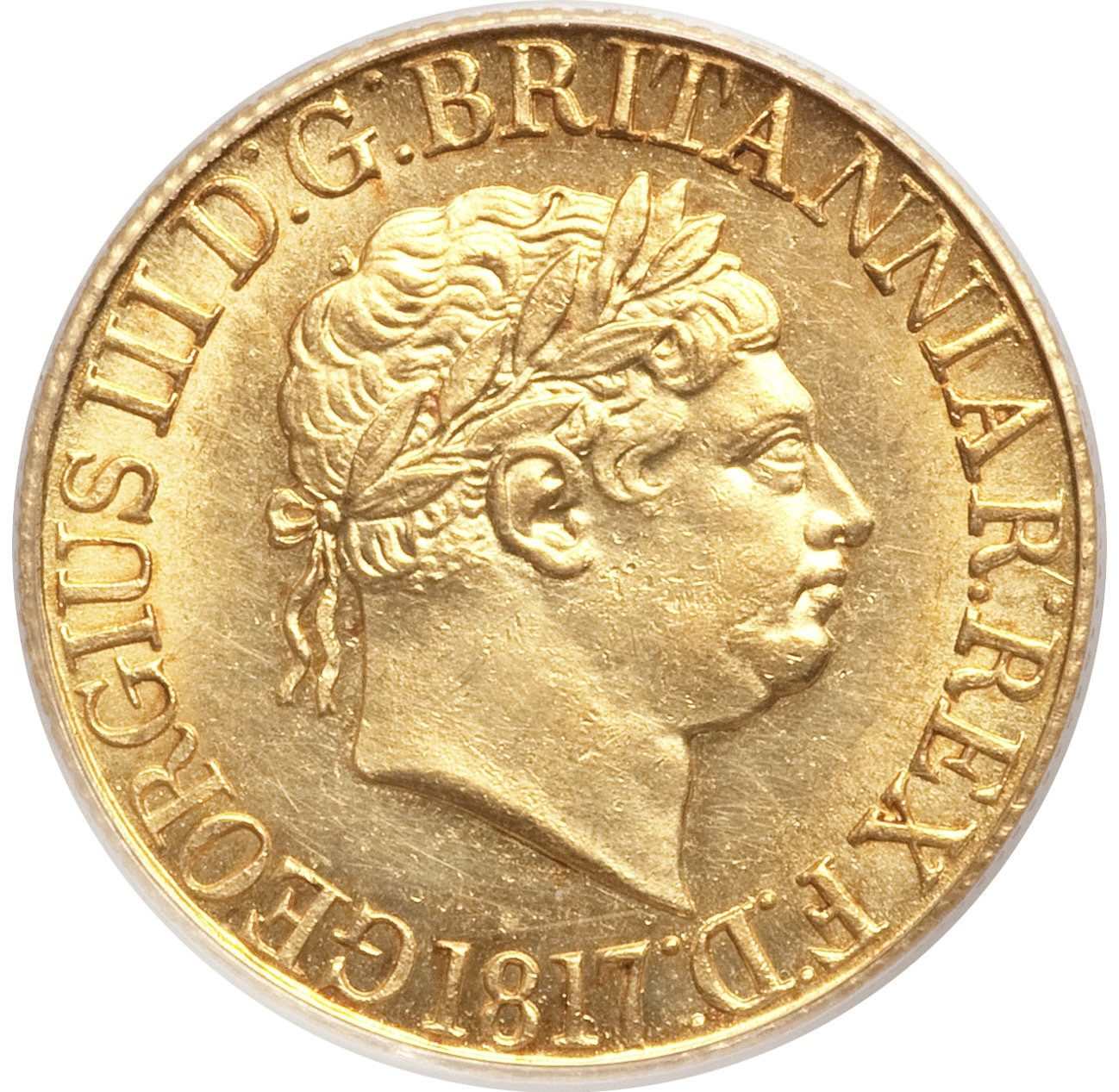 George III gold sovereign, 1817, obverse